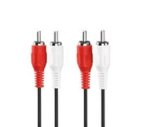 HDSupply AC040-005 Câble d'extension audio stéréo 2x fiche Cinch vers 2x fiche Cinch, design ultra mince, 0,50 m, noir