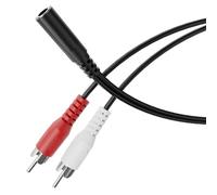 HDSupply Audio Splitter, câble adaptateur Y, jack auxiliaire 3,5 mm femelle vers 2x RCA mâle, pour enceintes, subwoofer, barre de son, TV, voiture, radio, smartphone, tablette, noir