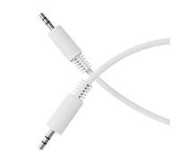 HDSupply Câble Aux, 0,50m de câble jack, audio jack 3,5 mm stéréo 3 pôles, câble audio pour casque, barre de son, TV, voiture, radio, blanc
