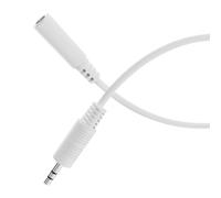 HDSupply Câble d'extension auxiliaire, 1,50m de câble jack d'extension, 3 pôles stéréo jack 3,5 mm audio, câble audio pour casque, barre de son, TV, voiture, radio, blanc
