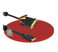 HDSupply Câble HDMI/DVI haute vitesse avec Ethernet (HEAC), 1,00 m, connecteurs plaqués or, HDMI 1.3 (1080p 60 Hz), filtre ferrite, 10,2 Go/s, noir