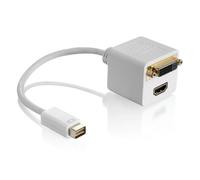 HDSupply DA030 Adaptateur Mini DVI - HDMI+DVI (Mini DVI mâle vers HDMI-A femelle (19 broches) + DVI-D femelle (18 + 1)), 0, 20m, blanc