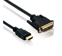 HDSupply X-HC020-020 Câble HDMI/DVI Haute Vitesse Single Link HDMI-A mâle (19 Broches) vers DVI-D mâle (18 + 1 Broches), Contacts plaqués Or, Double Blindage, 2,0 m, Noir