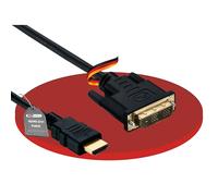 HDSupply X-HC020-030 Câble HDMI/DVI Haute Vitesse Single Link HDMI-A mâle (19 Broches) vers DVI-D mâle (18 + 1 Broches), Contacts plaqués Or, Double Blindage, 3,0 m, Noir