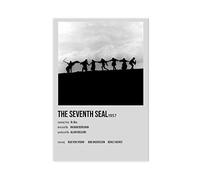 HDTS Affiche vintage du film Le septième sceau sur toile - Décoration murale - Pour salon, chambre à coucher - Sans cadre : 30 x 45 cm