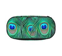 HDTVTV Adorable Paon Vert Trousse à Crayons, étui à stylos, Sac à Crayons Portable avec Fermeture éclair, Trousse à cosmétiques