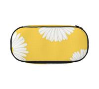 HDTVTV Aster Blanc Marguerite Jaune Trousse à Crayons, étui à stylos, Sac à Crayons Portable avec Fermeture éclair, Trousse à cosmétiques