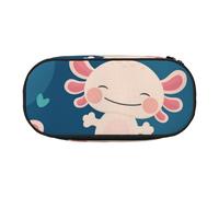 HDTVTV Axolotl Kawaii Trousse à Crayons, étui à stylos, Sac à Crayons Portable avec Fermeture éclair, Trousse à cosmétiques
