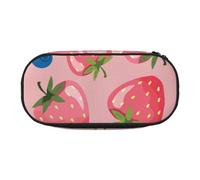 HDTVTV Belle Fraise Rose Trousse à Crayons, étui à stylos, Sac à Crayons Portable avec Fermeture éclair, Trousse à cosmétiques