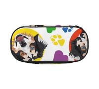 HDTVTV Berger Australien coloré et Joueur Trousse à Crayons, étui à stylos, Sac à Crayons Portable avec Fermeture éclair, Trousse à cosmétiques
