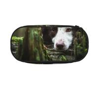 HDTVTV Border Collie Stone Sweet Brown Chiens Animaux de Compagnie Trousse à Crayons, étui à stylos, Sac à Crayons Portable avec Fermeture éclair, Trousse à cosmétiques