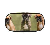 HDTVTV Boxer Chiens Chiots Animaux de Compagnie Chiens de Famille Trousse à Crayons, étui à stylos, Sac à Crayons Portable avec Fermeture éclair, Trousse à cosmétiques