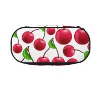 HDTVTV Cerises Rouges imprimées Trousse à Crayons, étui à stylos, Sac à Crayons Portable avec Fermeture éclair, Trousse à cosmétiques