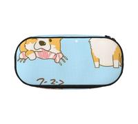 HDTVTV Chien Mignon Corgi Kawaii Trousse à Crayons, étui à stylos, Sac à Crayons Portable avec Fermeture éclair, Trousse à cosmétiques