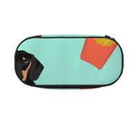 HDTVTV Chien Teckel Saucisse Trousse à Crayons, étui à stylos, Sac à Crayons Portable avec Fermeture éclair, Trousse à cosmétiques
