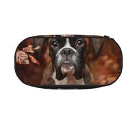 HDTVTV Chiens Boxer Automne Trousse à Crayons, étui à stylos, Sac à Crayons Portable avec Fermeture éclair, Trousse à cosmétiques