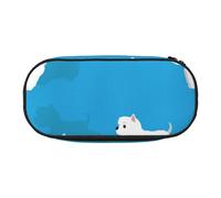 HDTVTV Chiens Westie Qui courent Trousse à Crayons, étui à stylos, Sac à Crayons Portable avec Fermeture éclair, Trousse à cosmétiques