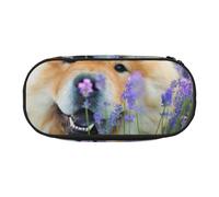 HDTVTV Chow-Chow Doux Duveteux Brun Chiens Violet Sauvage Trousse à Crayons, étui à stylos, Sac à Crayons Portable avec Fermeture éclair, Trousse à cosmétiques