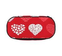 HDTVTV Coeurs Rouges et Blancs et Amour Trousse à Crayons, étui à stylos, Sac à Crayons Portable avec Fermeture éclair, Trousse à cosmétiques
