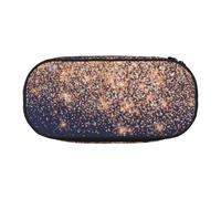 HDTVTV Cuivre Bleu Marine Rose Paillettes Maquilleuse Beauté Trousse à Crayons, étui à stylos, Sac à Crayons Portable avec Fermeture éclair, Trousse à cosmétiques