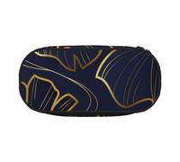 HDTVTV Dégradé doré linéaire avec Feuilles de Ginkgo biloba Trousse à Crayons, étui à stylos, Sac à Crayons Portable avec Fermeture éclair, Trousse à cosmétiques