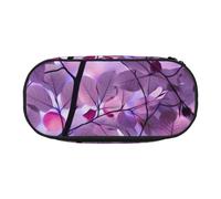 HDTVTV Feuille Violette Trousse à Crayons, étui à stylos, Sac à Crayons Portable avec Fermeture éclair, Trousse à cosmétiques