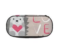HDTVTV Hérisson avec Un cœur d'amour Trousse à Crayons, étui à stylos, Sac à Crayons Portable avec Fermeture éclair, Trousse à cosmétiques