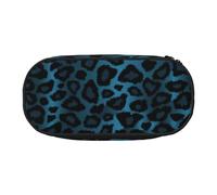 HDTVTV Imprimé Animal léopard Bleu Cool Trousse à Crayons, étui à stylos, Sac à Crayons Portable avec Fermeture éclair, Trousse à cosmétiques