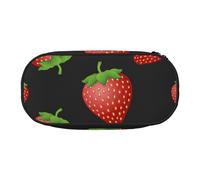 HDTVTV Imprimé Fraise Rose Fraise Trousse à Crayons, étui à stylos, Sac à Crayons Portable avec Fermeture éclair, Trousse à cosmétiques