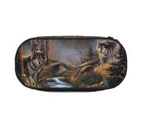 HDTVTV La Faune des Loups Trousse à Crayons, étui à stylos, Sac à Crayons Portable avec Fermeture éclair, Trousse à cosmétiques