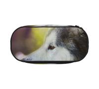HDTVTV Malamute d'Alaska Bokeh Animaux de Compagnie Chiens Mignon Trousse à Crayons, étui à stylos, Sac à Crayons Portable avec Fermeture éclair, Trousse à cosmétiques