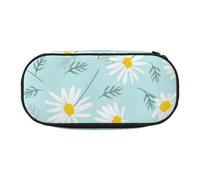 HDTVTV Marguerite Florale délicate Bleue et Blanche Trousse à Crayons, étui à stylos, Sac à Crayons Portable avec Fermeture éclair, Trousse à cosmétiques