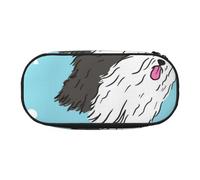 HDTVTV Modèle de Chien de Berger Anglais Ancien Trousse à Crayons, étui à stylos, Sac à Crayons Portable avec Fermeture éclair, Trousse à cosmétiques