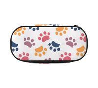 HDTVTV Motif de Patte d'animal sur Fond Blanc Trousse à Crayons, étui à stylos, Sac à Crayons Portable avec Fermeture éclair, Trousse à cosmétiques