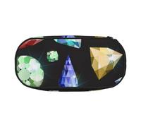 HDTVTV Motif de Pierres précieuses colorées Trousse à Crayons, étui à stylos, Sac à Crayons Portable avec Fermeture éclair, Trousse à cosmétiques