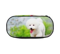 HDTVTV Parc Bichon Frise Animaux Chiens Bichon Frise Chiens Trousse à Crayons, étui à stylos, Sac à Crayons Portable avec Fermeture éclair, Trousse à cosmétiques