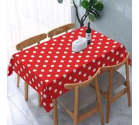 HDTVTV Points Rouges et Blancs, Nappe, imperméable, Anti-poussière, Infroissable, pour Table - 137 X 183 cm