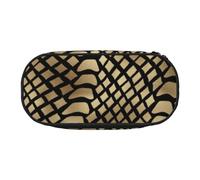 HDTVTV Safari Africain Noir Or Python Peau Animale Sépia Trousse à Crayons, étui à stylos, Sac à Crayons Portable avec Fermeture éclair, Trousse à cosmétiques