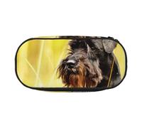 HDTVTV Schnauzer Nain Animaux de Compagnie Chiens Noirs Trousse à Crayons, étui à stylos, Sac à Crayons Portable avec Fermeture éclair, Trousse à cosmétiques