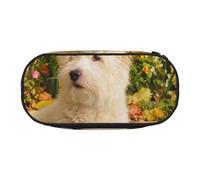 HDTVTV Westie Automne West Highland White Terrier Chiens Trousse à Crayons, étui à stylos, Sac à Crayons Portable avec Fermeture éclair, Trousse à cosmétiques