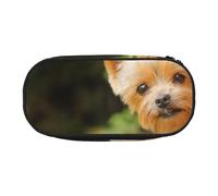 HDTVTV Yorkshire Terrier Bokeh Mur de Chiens Mignons Trousse à Crayons, étui à stylos, Sac à Crayons Portable avec Fermeture éclair, Trousse à cosmétiques
