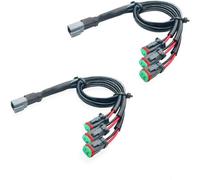 Hduacuge 2 Fils Deutsch Double Sorties DT DTM Connecteur Adaptateurs de Prise pour Barre Lumineuse LED Antibrouillard LED