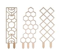 Hduacuge 3 PièCes en Bois Nid d'abeille Plante Grimpante Support Treillis Plante Grimpante Horticole Empotage Support Fixe Poteau de Support