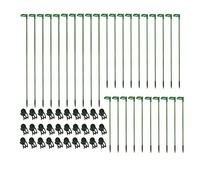 Hduacuge 30 Tiges de Support pour Plantes Tige de Support pour Plantes en Plastique avec 30 Pinces pour Plantes Support de Fleurs Florales de Jardin Piquet de Support pour Tige Unique