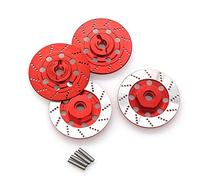 Hduacuge 4 PIÈCES Disque de Frein en MéTal BoîTe de Jante de Roue Adaptateur Hexagonal en MéTal 12 mm pour 1/10 D4 Courses sur Route PièCes de Voiture TéLéCommandéEs, Rouge