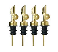 Hduacuge 4PCS Bouteille en Acier Inoxydable Tuyau d'air en Métal Bouchon Ouvert Automatique Trachée Verseur Pondéré Vin Verseur Nourriture B