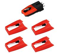 Hduacuge Aiguille de Tourne-Disque, 1PièCe SéRie Cartouche de Tourne-Disque avec 4 PièCes SéRies Stylets DiamantéS de Rechange pour, LP