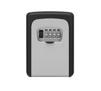 Hduacuge Boîte de Serrure à Clé Murale, Boîte de Serrure à Combinaison Extérieure à 4 Positions, Clés de Maison, Boîte de Serrure de Rangement Sécurisée pour Clé, Noir-Gris