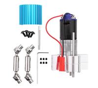 Hduacuge BoîTe de Vitesses de Transmission en MéTal 370 Moteur avec Accessoires de Mise À Niveau d'arbre D'EntraîNement pour C14 C24 B24 B36 MN D90 MN99S Voiture RC, Argent