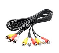 Hduacuge Câble Adaptateur Audio Vidéo AV pour TV Lecteur DVD Répartiteur Vidéo HD-TV Câble 3 vers 6 Mâle Répartiteur